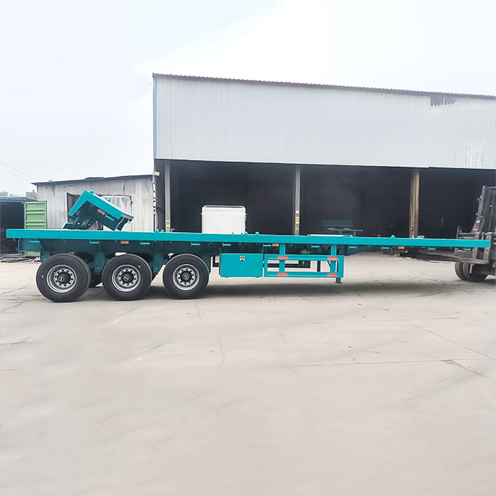 Remorque plate à 3 essieux 40FT pour le transport de conteneurs