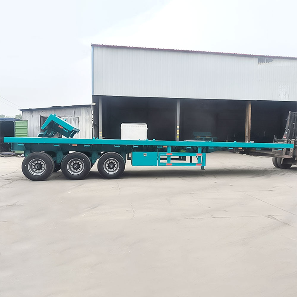 Remorque plate à 3 essieux 40FT pour le transport de conteneurs
