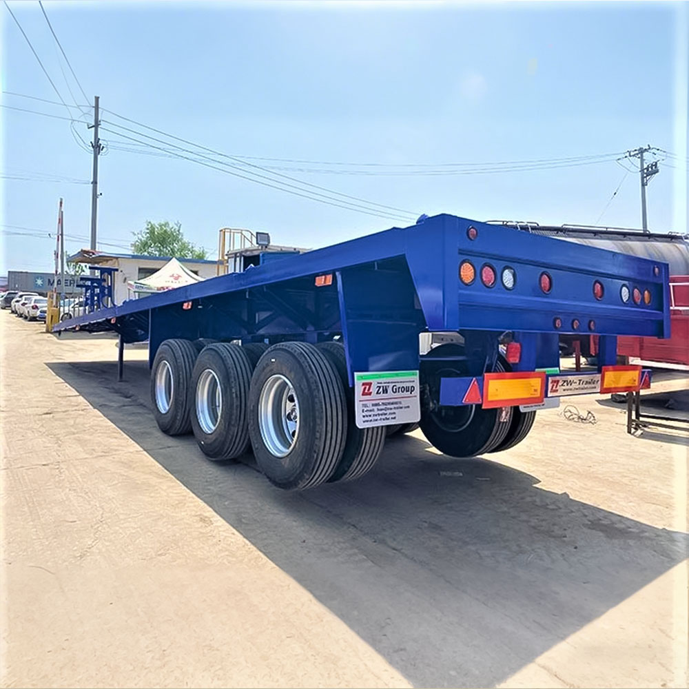 3 essieux 53FT remorque plate pour le transport logistique