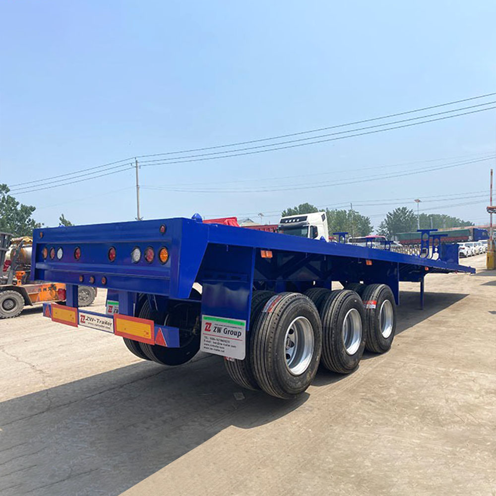 3 essieux 53FT remorque plate pour le transport logistique