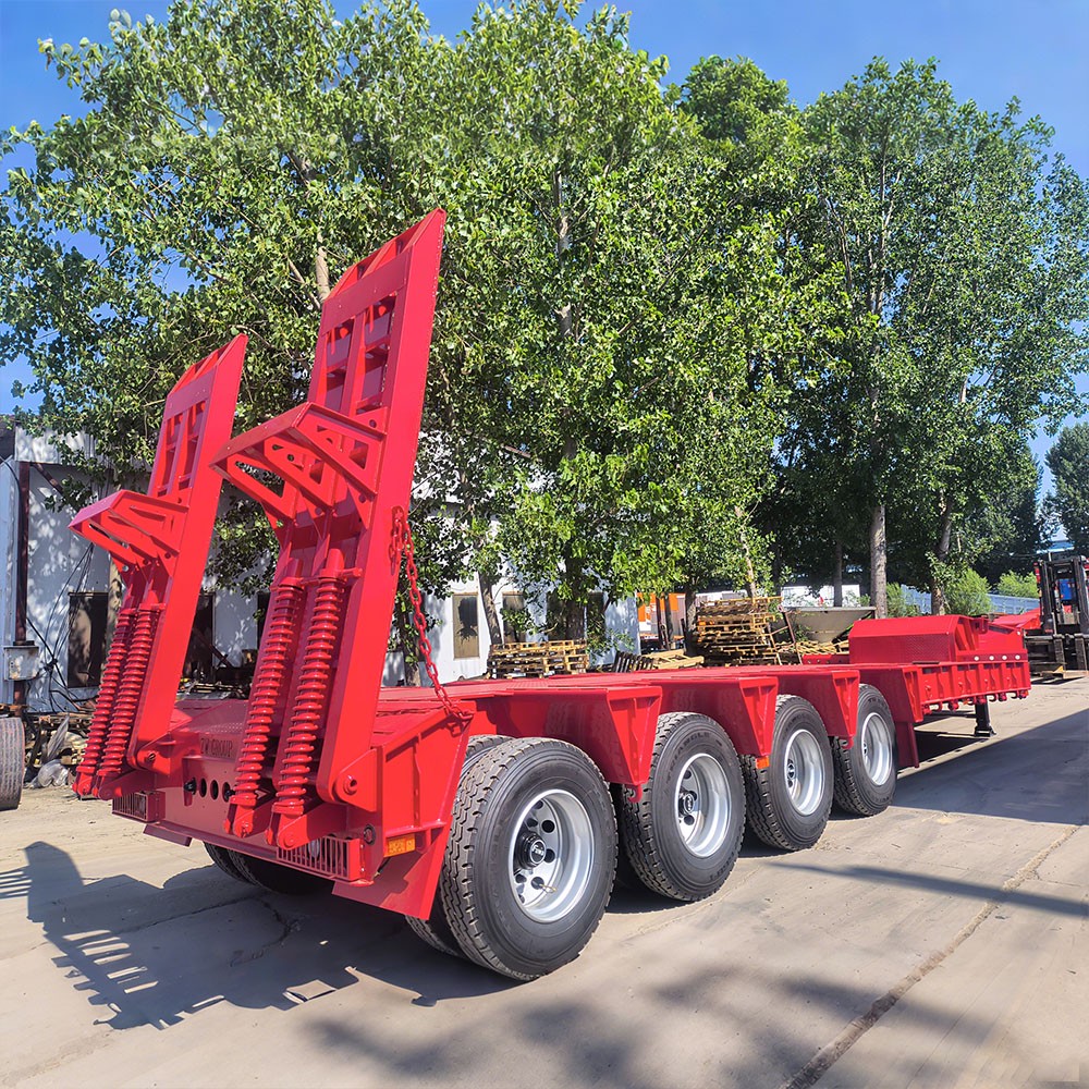 4 Essieux 80 Tonnes Semi-Remorque Plateforme Basse