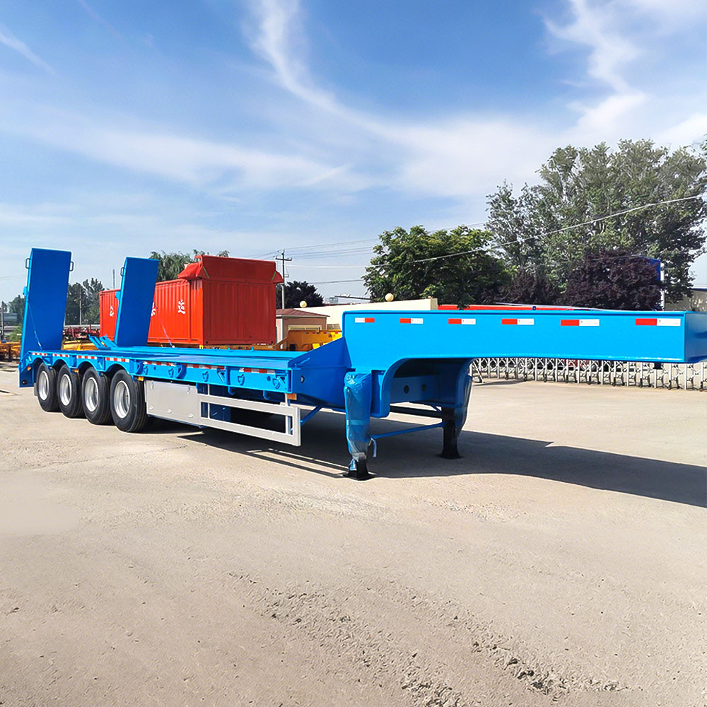 Semi-remorque plateforme lourde de 80 tonnes