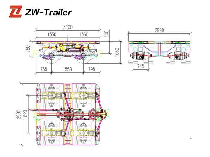 Remorque modulaire hydraulique multi-essieux Goldhofer