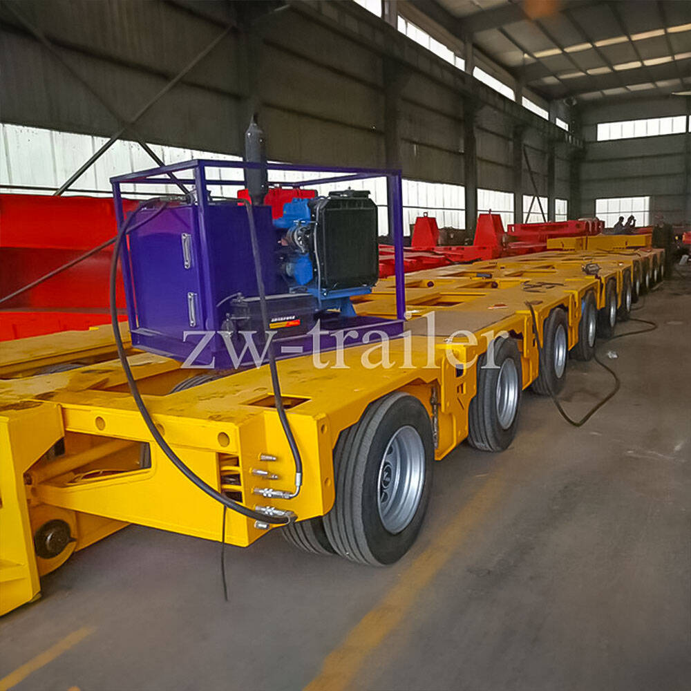 Remorque modulaire automotrice pour cargaisons hors gabarit