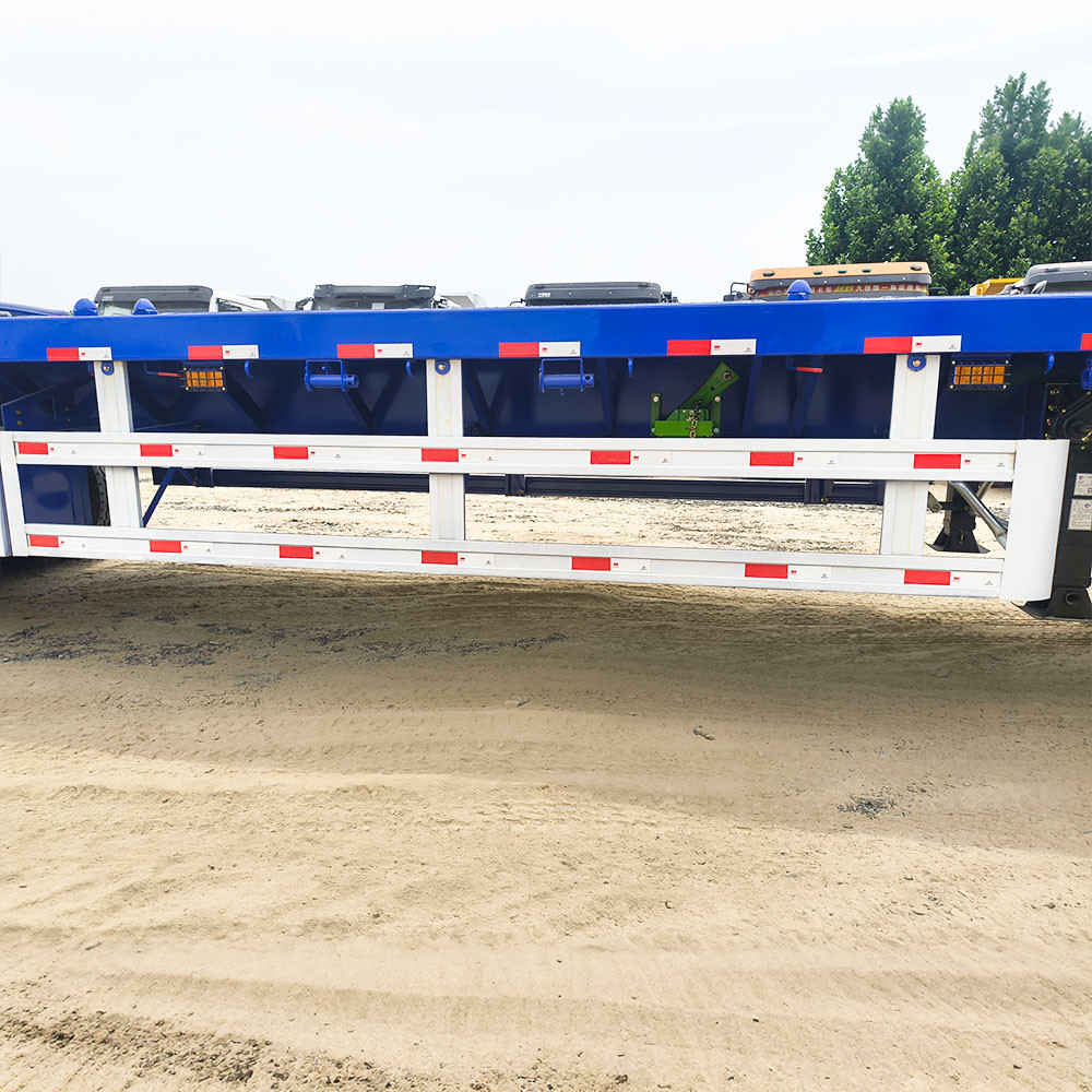 Remorque plate-forme pour transport de marchandises à 3 essieux et 40 pieds