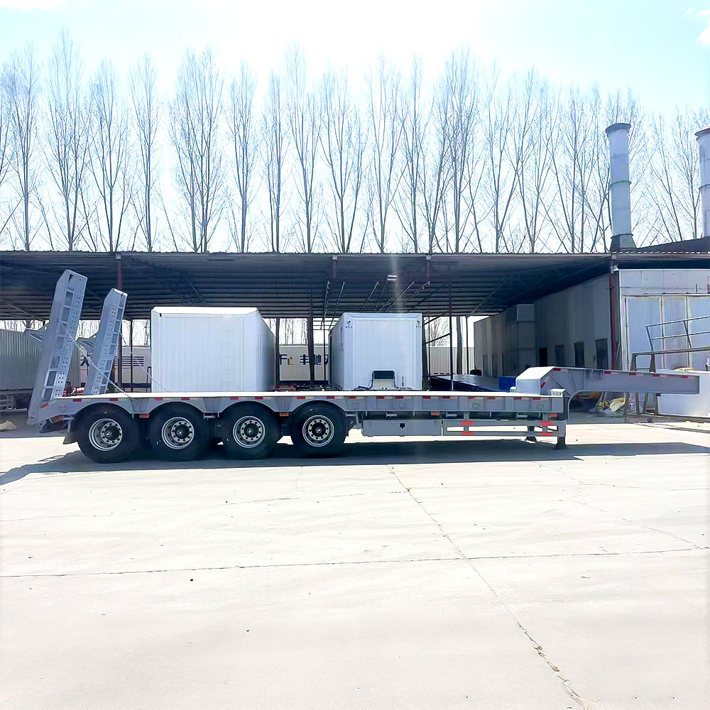 Semi-reboque de Plataforma Baixa de 4 Eixos e 100 Toneladas