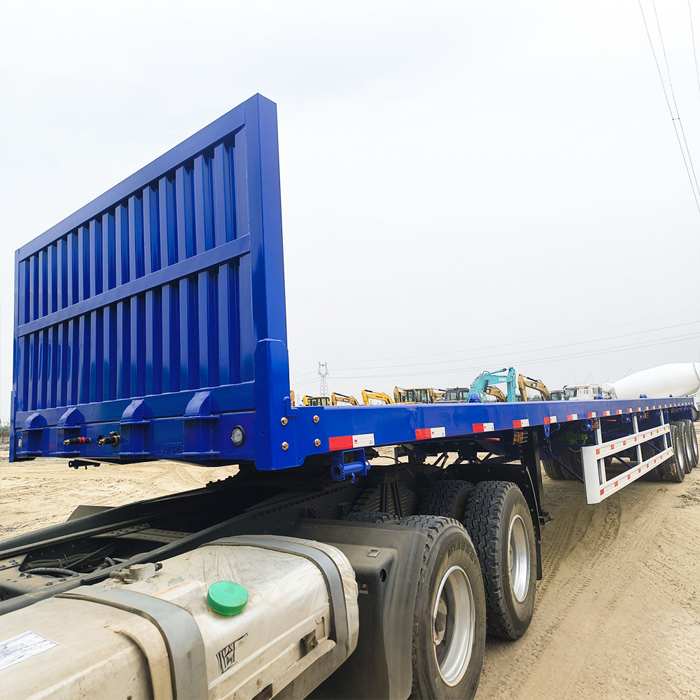 Semirreboque plataforma para transporte de carga de 3 eixos e 40 pés