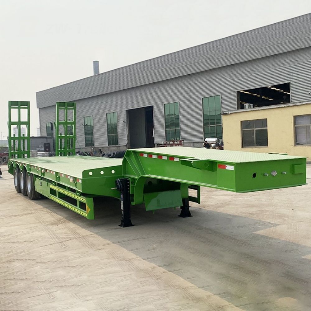 Semi-remolque de plataforma baja de 3 ejes y 60 toneladas