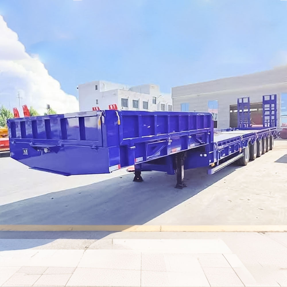 Semi remolque de plataforma baja de 6 ejes