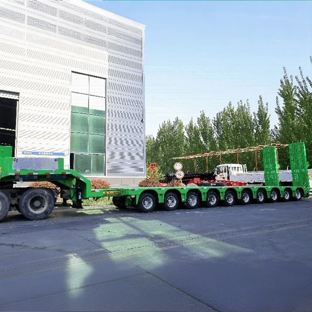 Remolque de Plataforma Baja Extensible de 10 Ejes