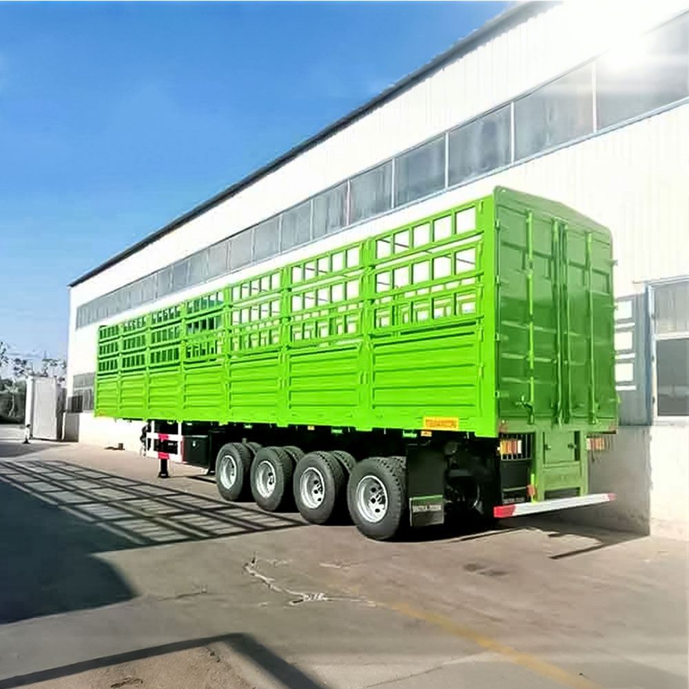 Remolque de Transporte de Carga con Valla de 4 Ejes y 80 Toneladas
