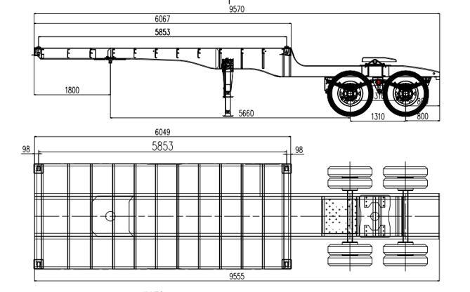 3 axle superlink flatbed trailer Remolque Plataforma Larga Superlink de 3 Ejes 60T