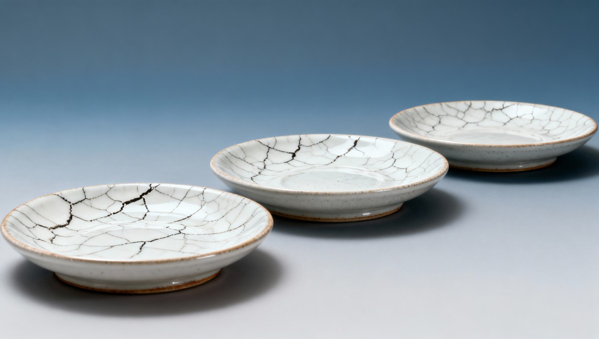 Ceramic dessert plates showing hairline cracks after freezing—why some glazes fail cold thermal cycling