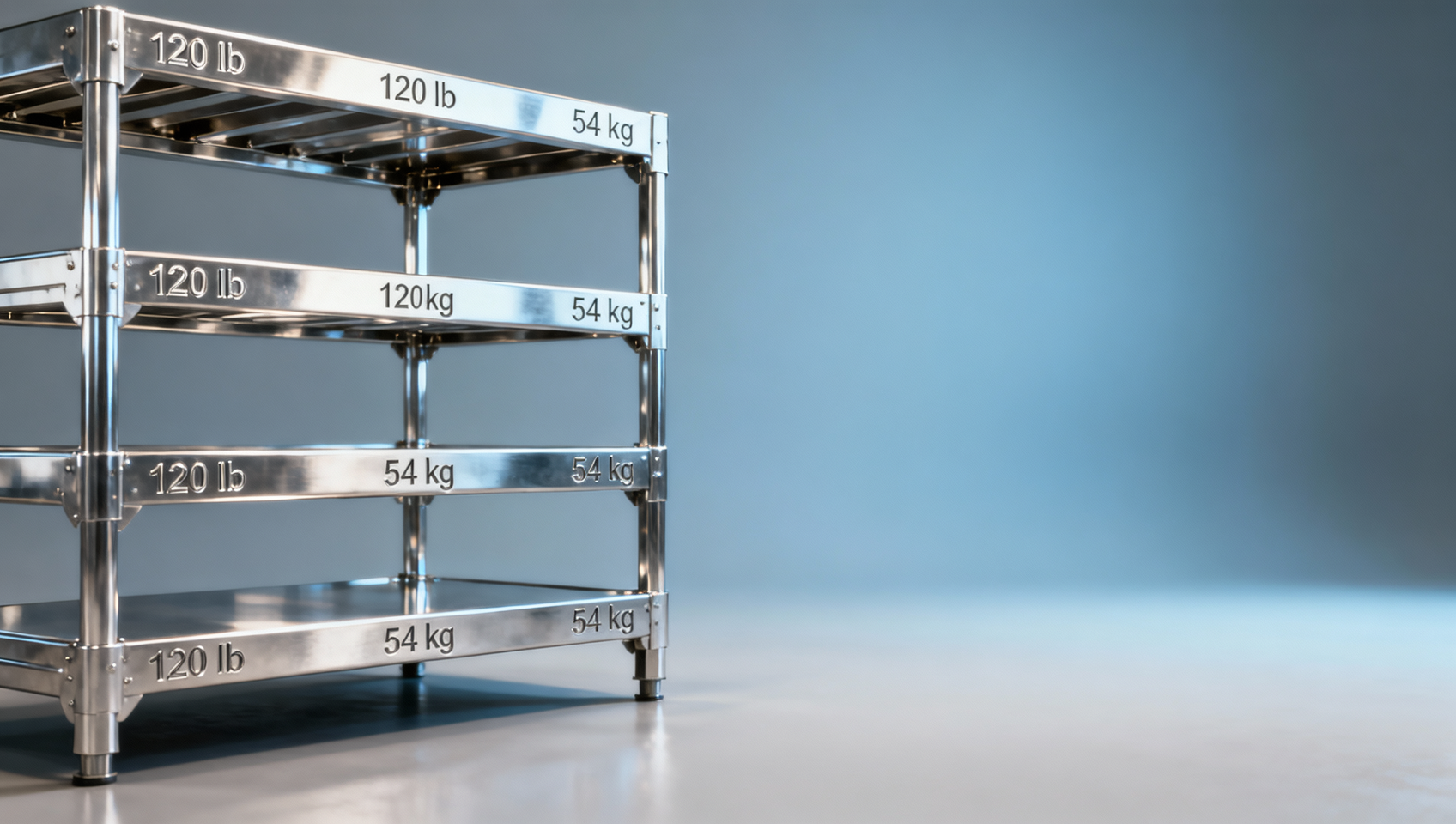 Restaurant kitchen storage racks failing inspection due to unlisted weight limits