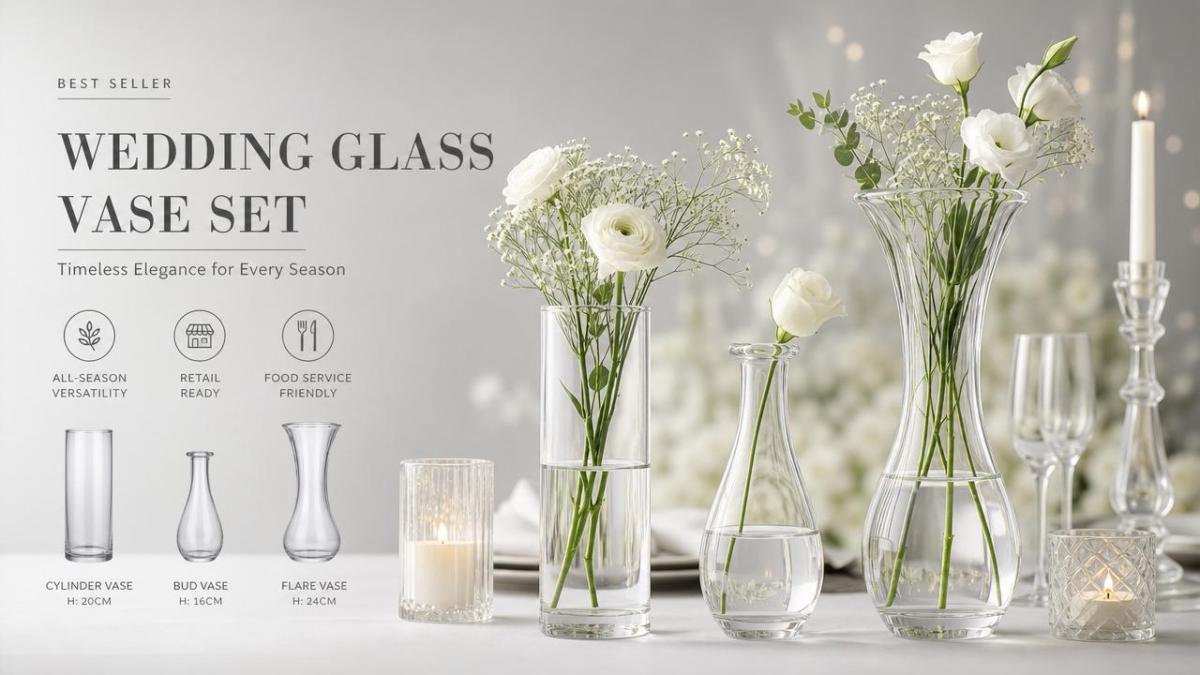 Glass wedding vase styles that still sell after peak season
