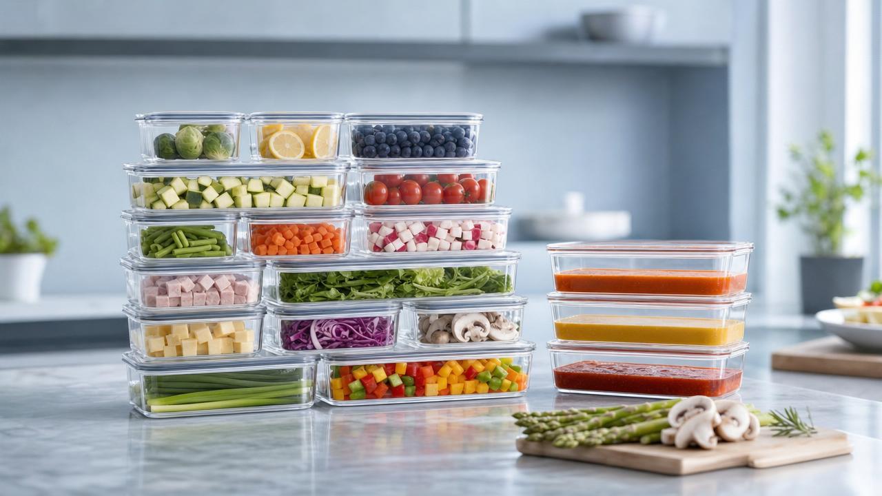 Stackable glass storage container options that waste less shelf space