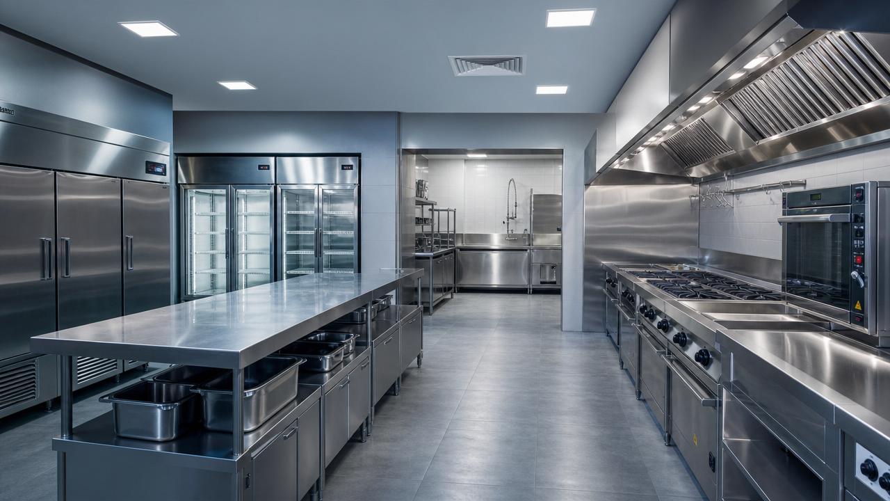 A restaurant kitchen equipment layout that avoids bottlenecks A restaurant kitchen equipment layout that avoids bottlenecks