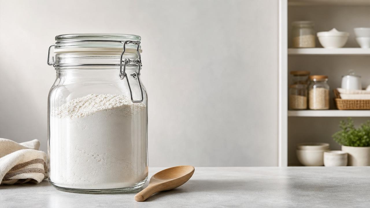 Is a glass flour container safe for daily storage?