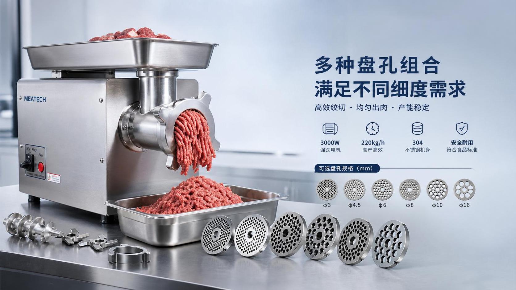 How to Choose a Meat Grinder Machine for Commercial Kitchens: Capacity, Plate Size, and Power