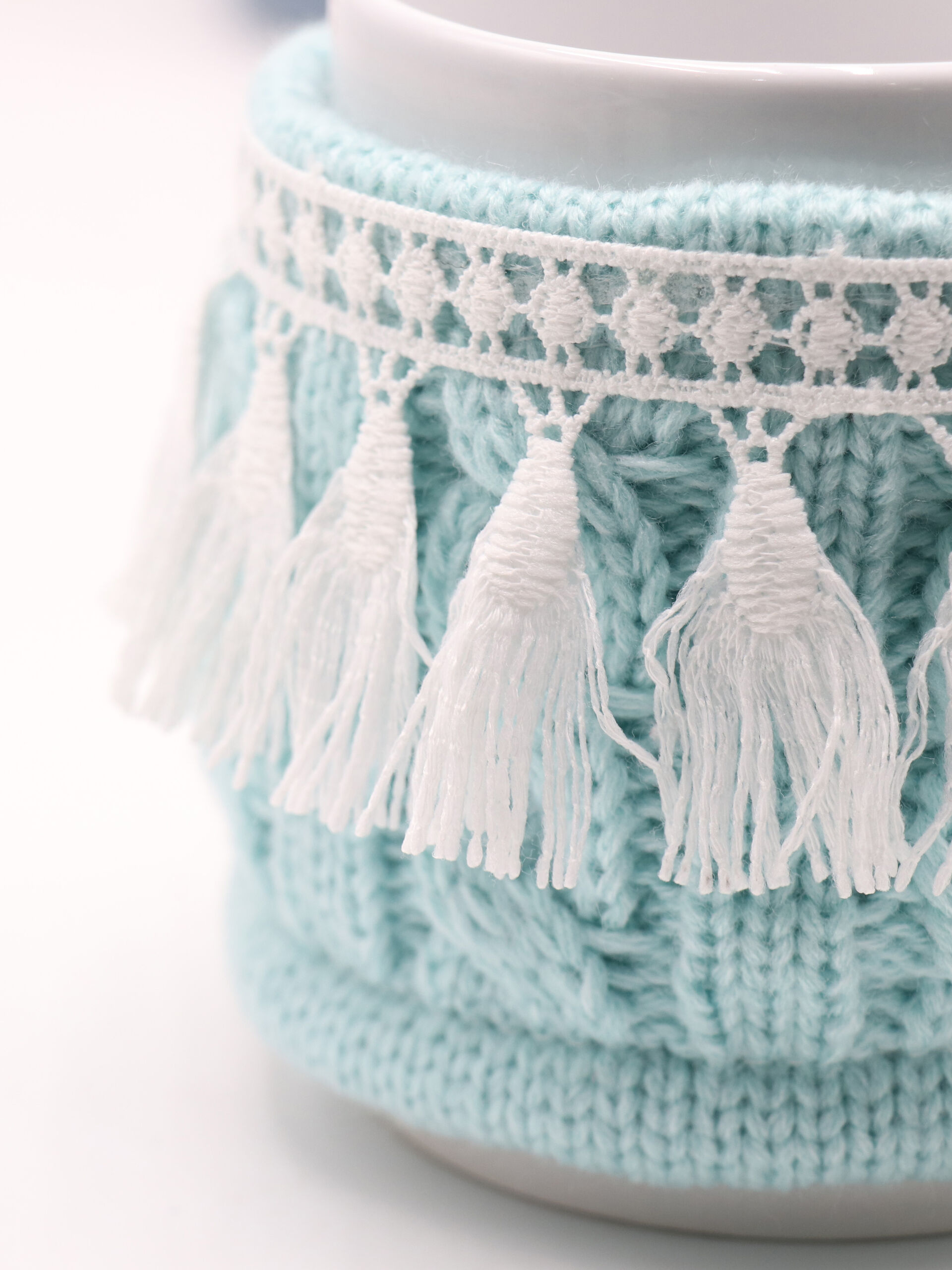 6 Pcs Tableware Coffee and Tea Mug with Cup Crochet Sweater, Warmer for Women Men, Assorted Colors