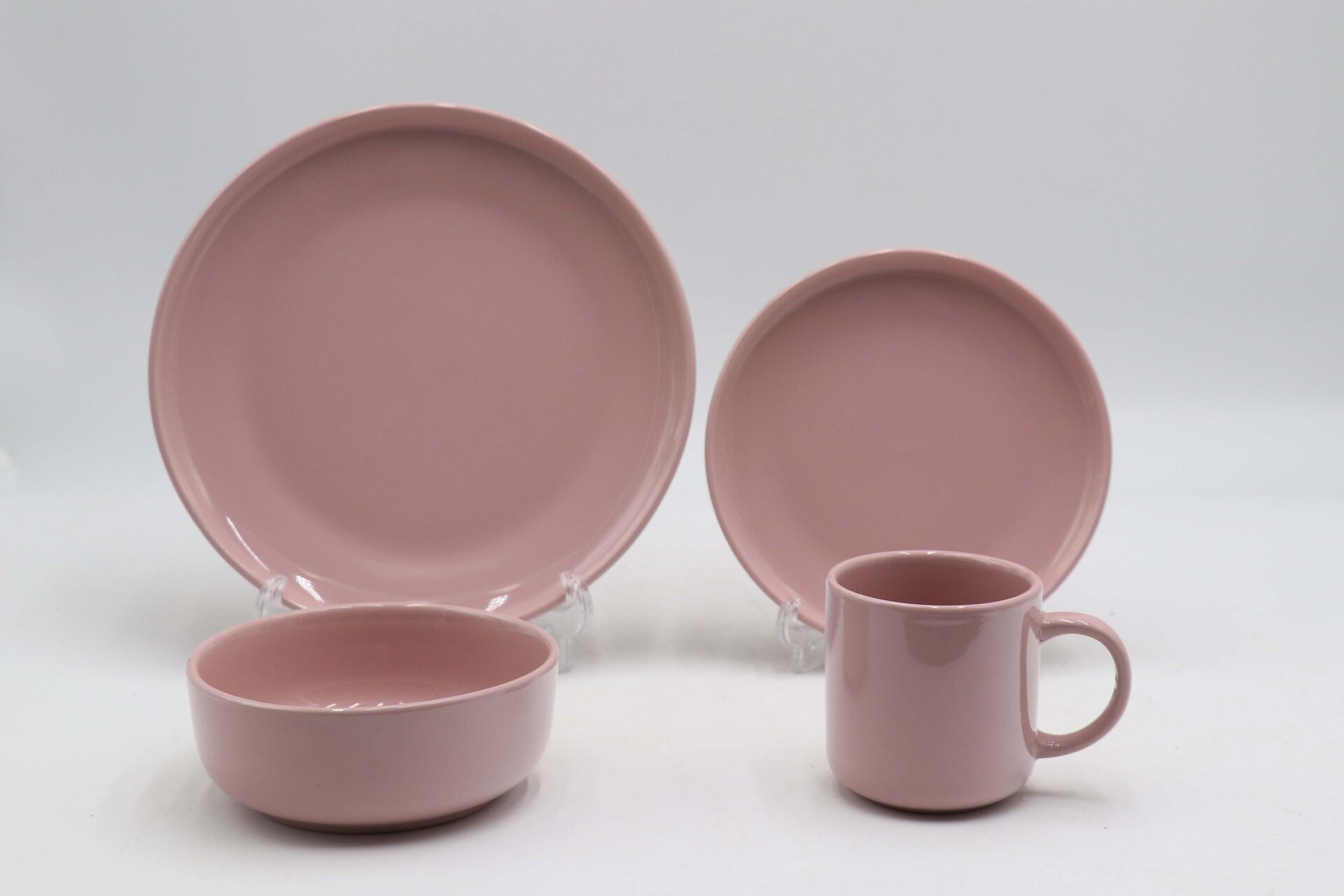 Stoneware color glaze dinnerware ceramic dinner set, Pink