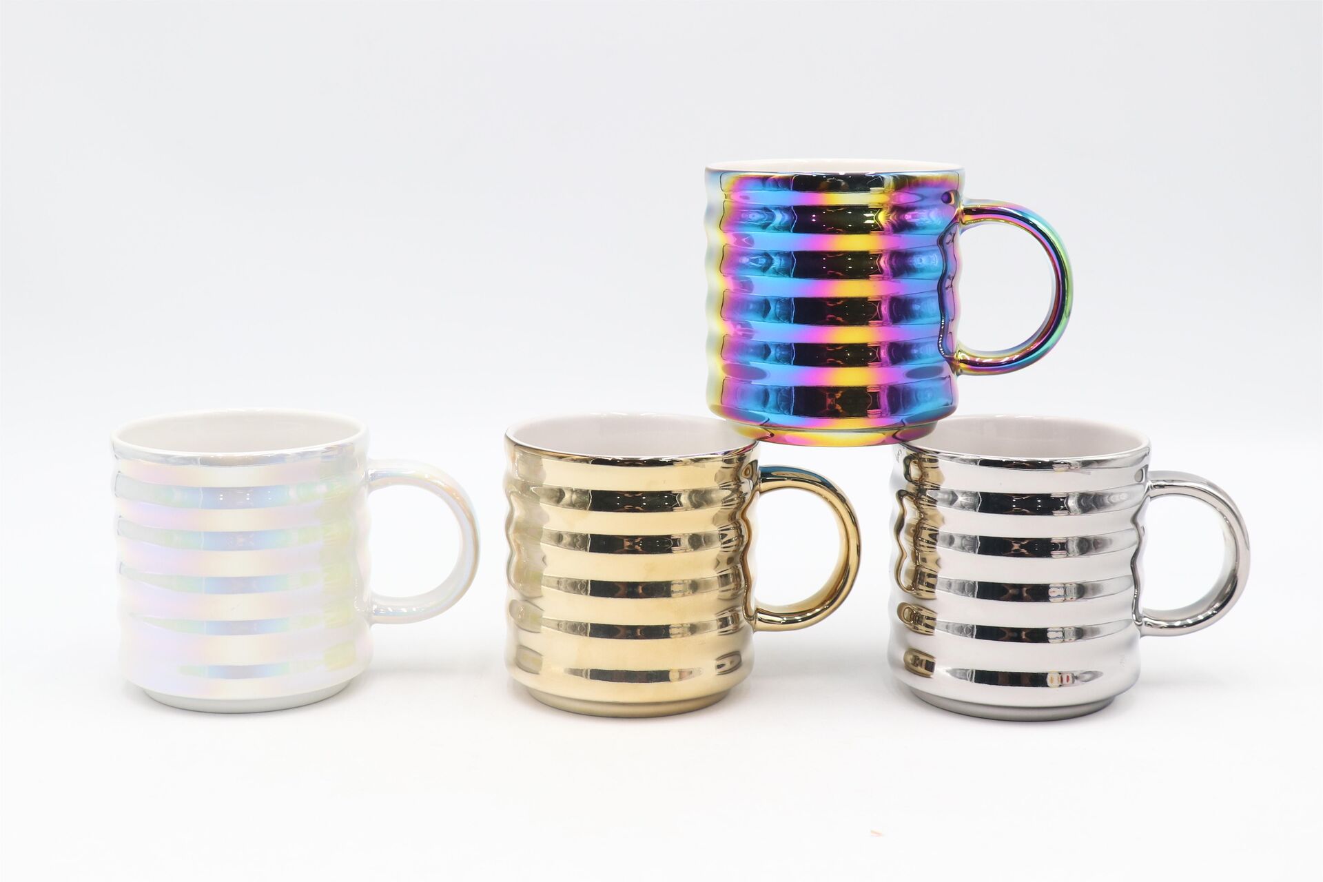Electroplated Ceramic Mug, Cute Creative Handle Mug Design for Office and Home, for decor