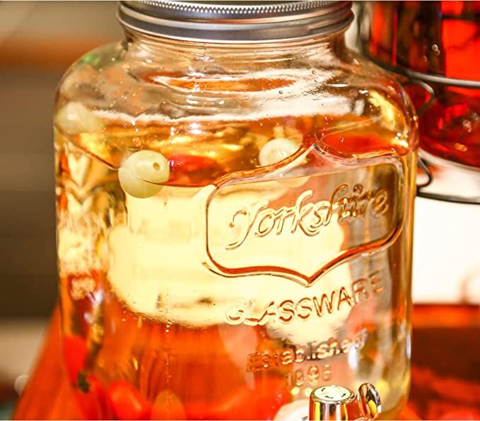 Glass Drink Dispenser with Leak Free Spigot