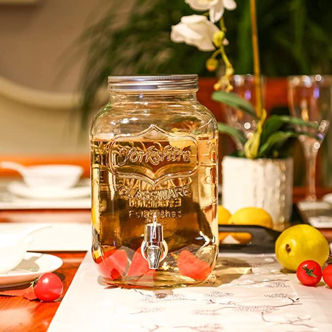 Glass Drink Dispenser with Leak Free Spigot