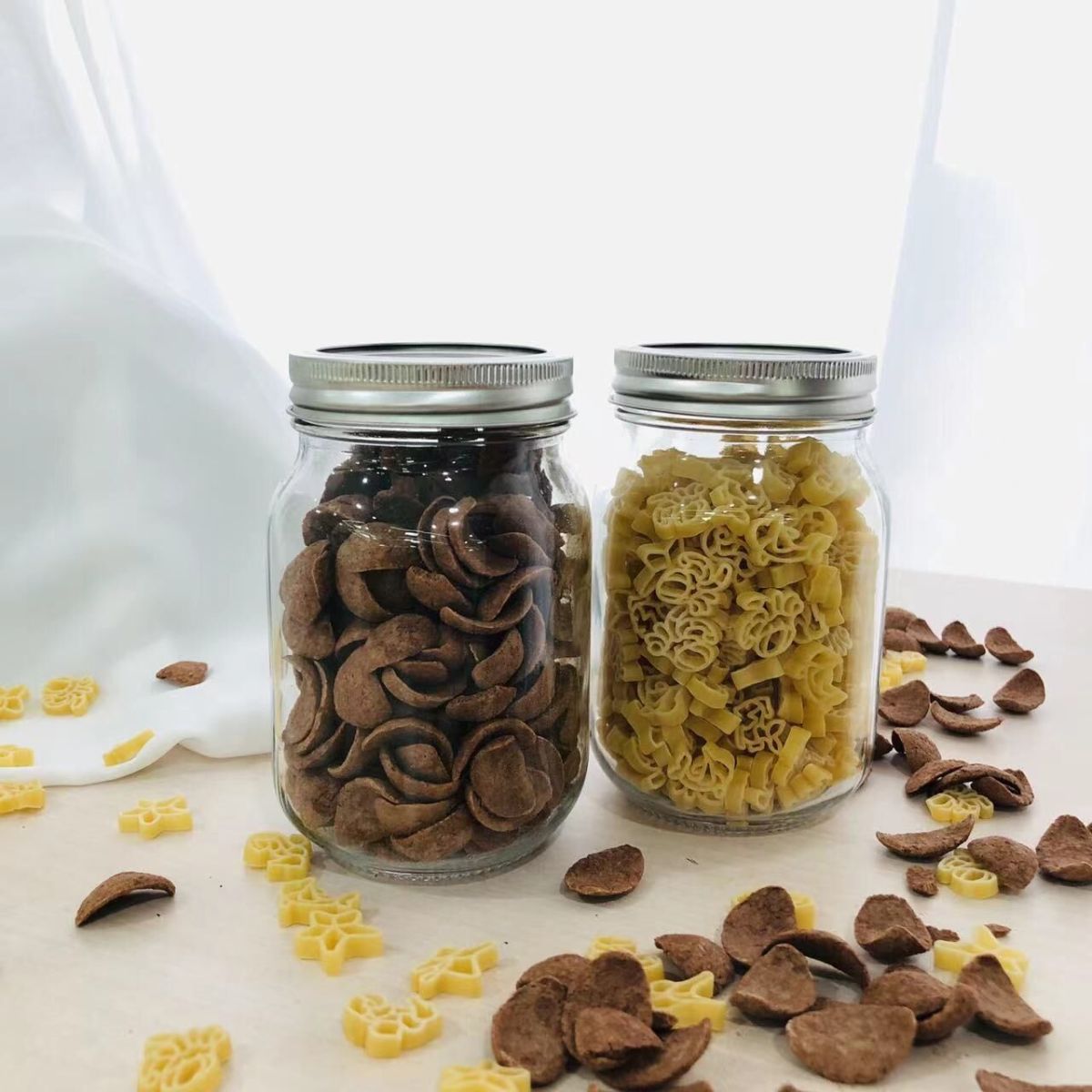 1.jpg Wide Mouth Jar with glass Lid, Glass container for Kitchen Storage and Laundry Room Organization, 72 oz Clear Glass Container for Cookie, Candy, Sugar, Flour, Nuts
