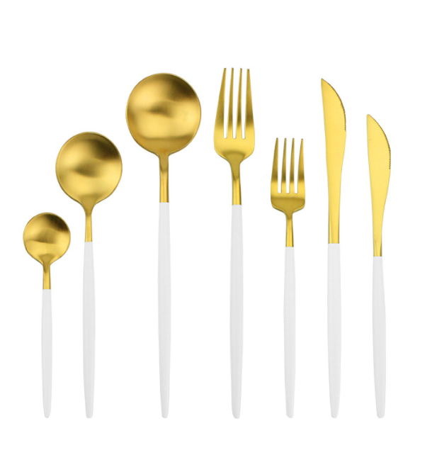 Cutlery Set 24pcs set,  Dinner Fork, Dinner Spoon, Dinner Knife, Tea spoon，Cake fork, Dessert knife, Dessert fork, Soup spoon