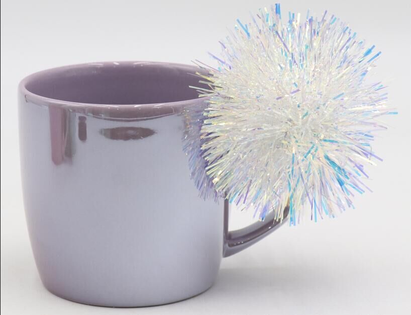 Electroplated Ceramic Mug, Cute Creative Handle Mug Design for Office and Home, for decor