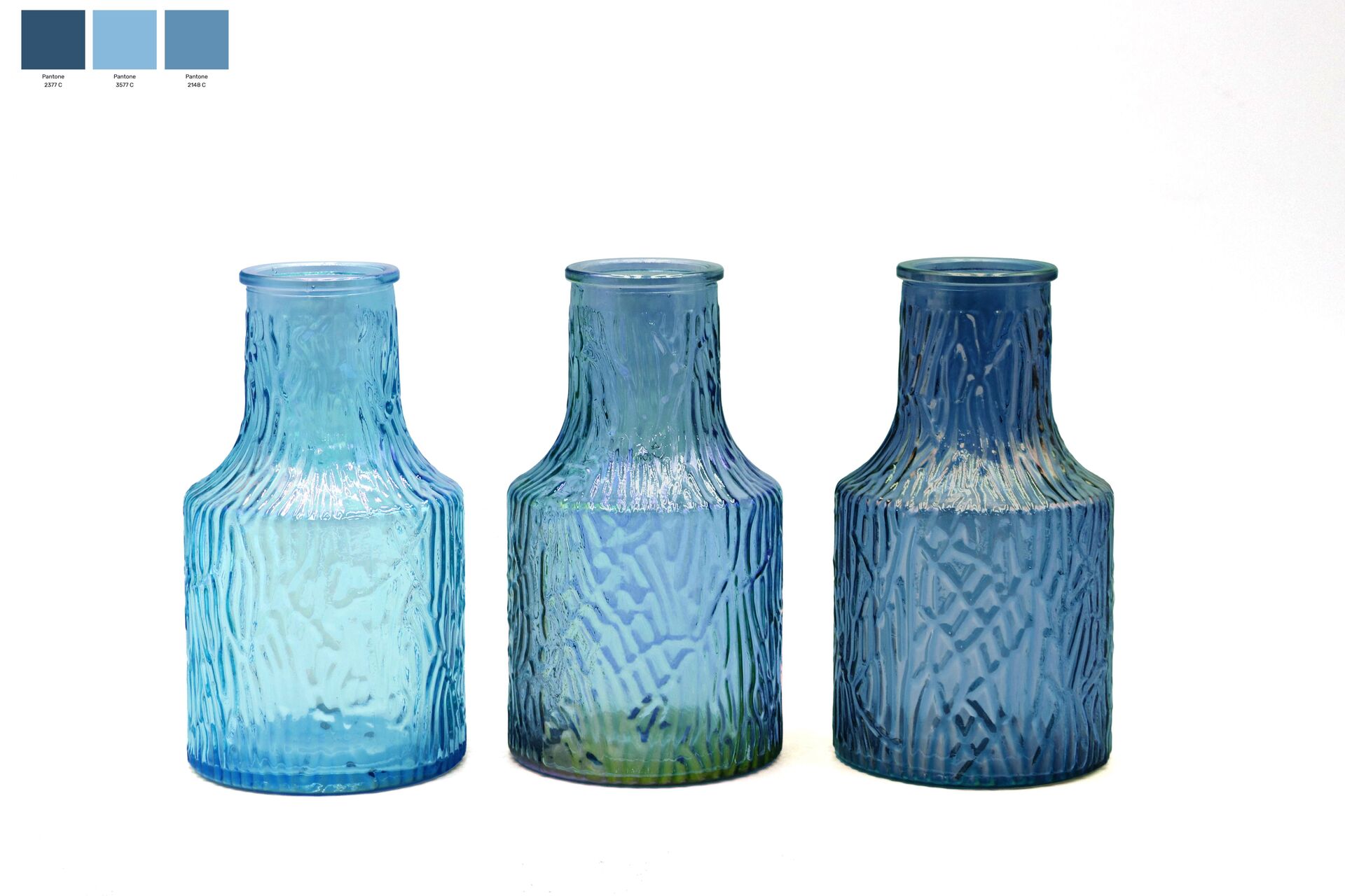 Blue Spring Garden Vase- Decorative Glass Flower Vase for Floral Arrangements, Weddings, Home Decor or Office.