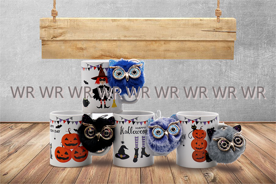 WR  Allover Icons Ceramic Stacking Mug | Large Coffee Cup For Espresso, Caffeine, Beverages, Home & Kitchen Essentials 