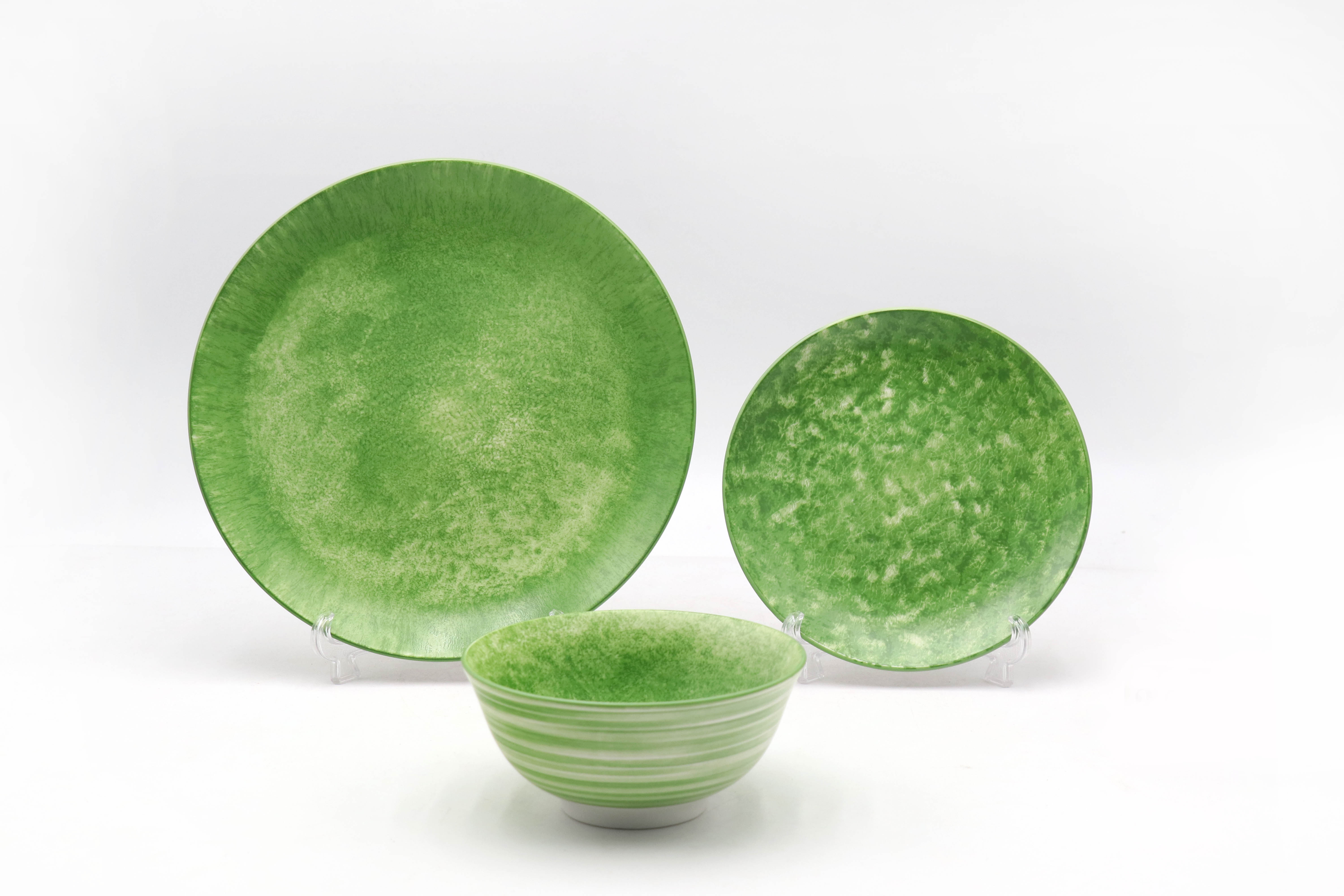 Ceramic Dinnerware Set, Green Color Tableware, Bowl/Plate