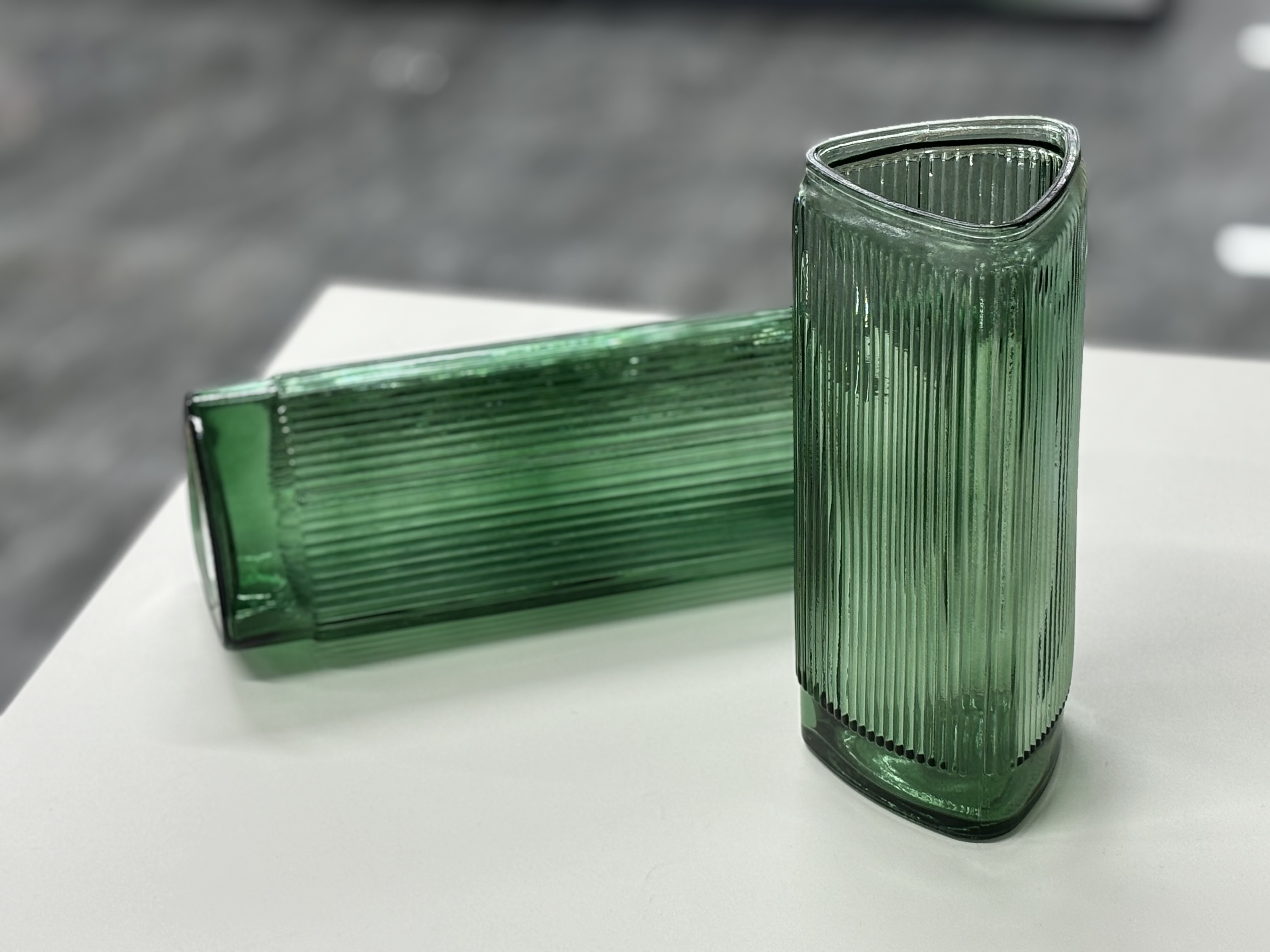 Ribbed Glass Vase, Clear Glass Vase, Flower Vase for Centerpieces, Tall Vase, Large Glass Vasen for Living Room, Dining Table, Entryway, Mantle, Shelf, Wedding, Office