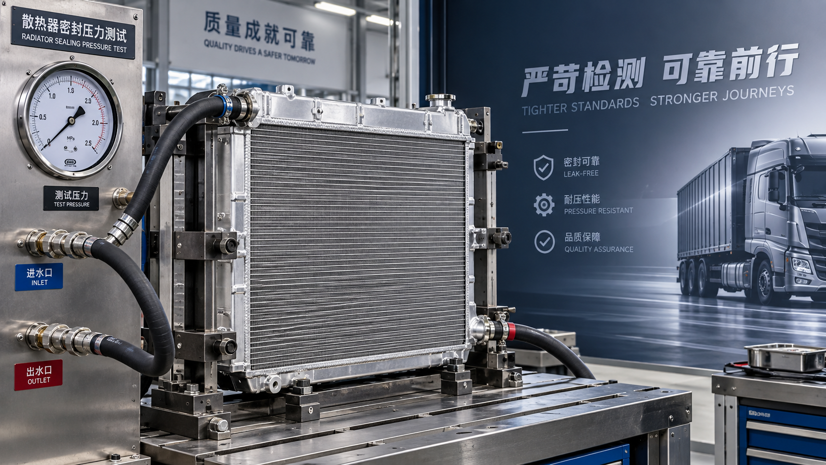压力测试结果揭示重型卡车散热器质量的哪些问题