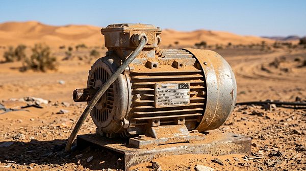Electric motors rated IP55 fail dust ingress tests in Middle Eastern desert environments