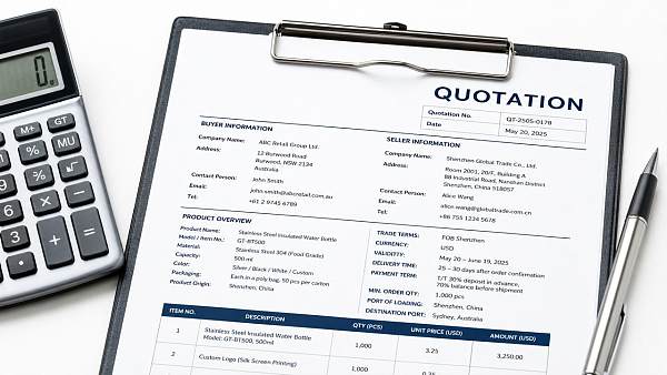 What an export quotation template should include first