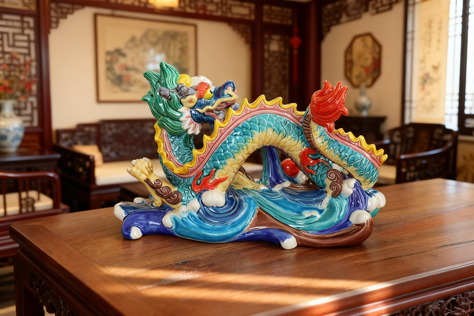 Dragon Soaring Across the Seas