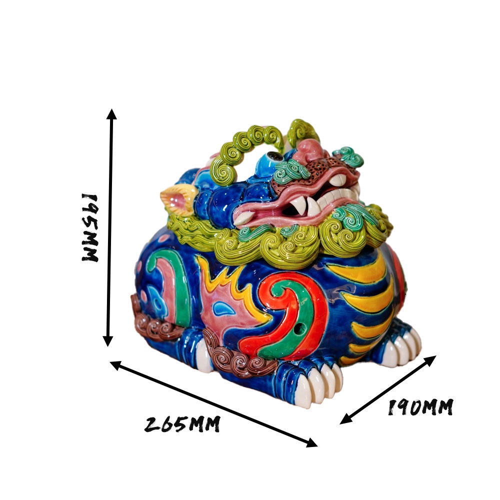 聚宝盆貔貅（或麒麟）香炉Wealth-Gathering Bowl Pixiu (or Qilin) Incense Burner