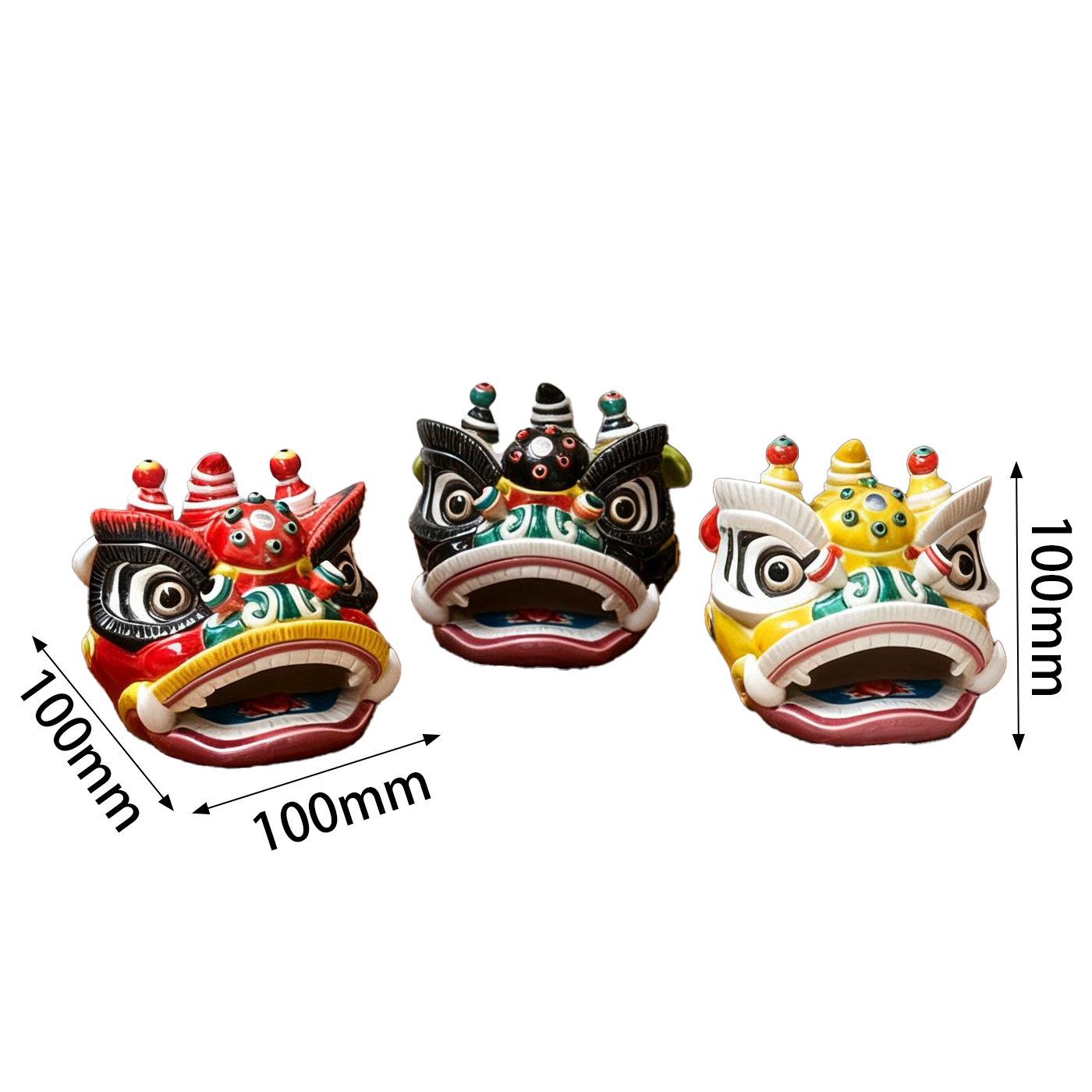 三国狮头刘关张Three Kingdoms Lion-Head Liu, Guan, and Zhang