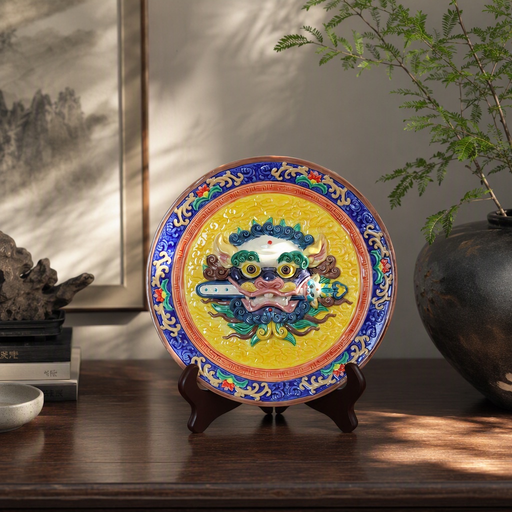 狮头装饰盘Lion-head Decorative Plate