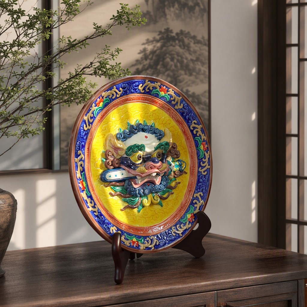 狮头装饰盘Lion-head Decorative Plate
