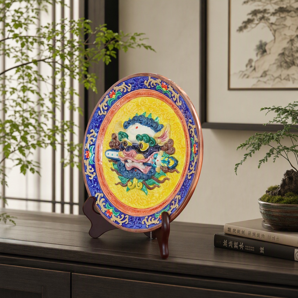 狮头装饰盘Lion-head Decorative Plate