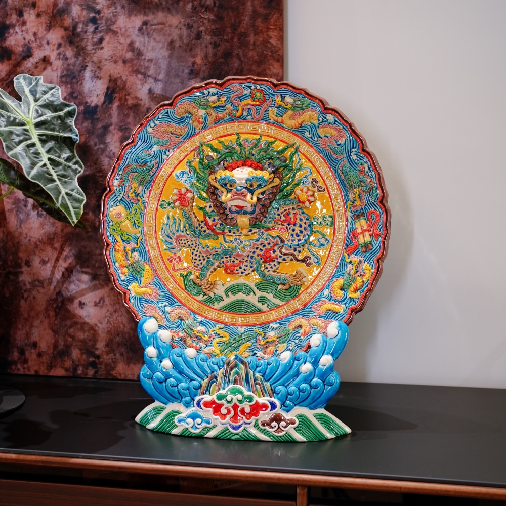 特大号九龙装饰盘Extra-large Kowloon decorative plate