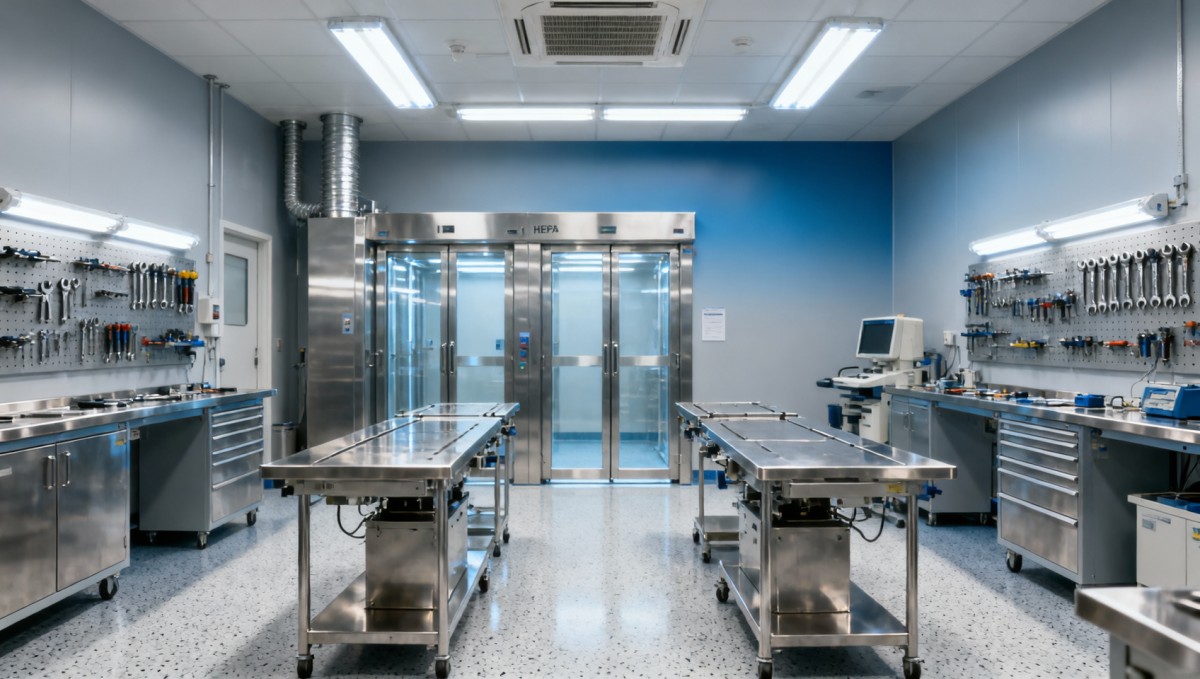 Interior design services for medical equipment service centers: Balancing sterility, tool access, and technician well-being Interior design services for medical equipment service centers: Balancing sterility, tool access, and technician well-being