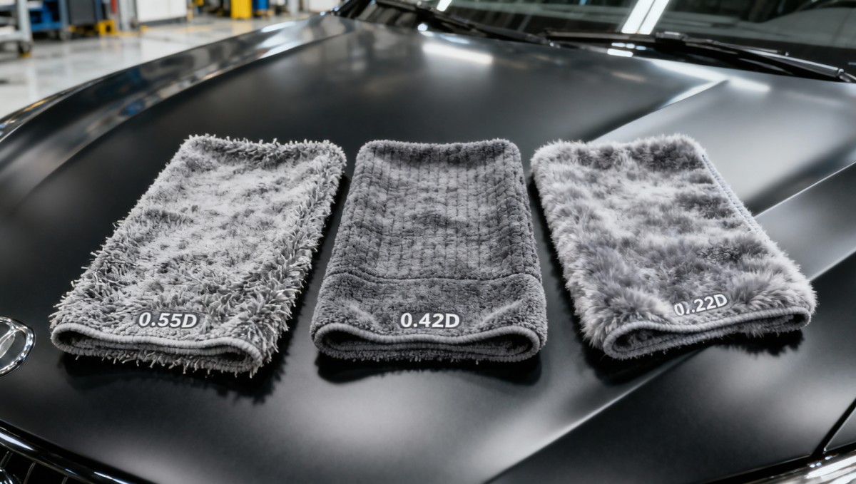 Car cleaning microfiber towels: how fiber denier affects scratch risk on matte paint finishes
