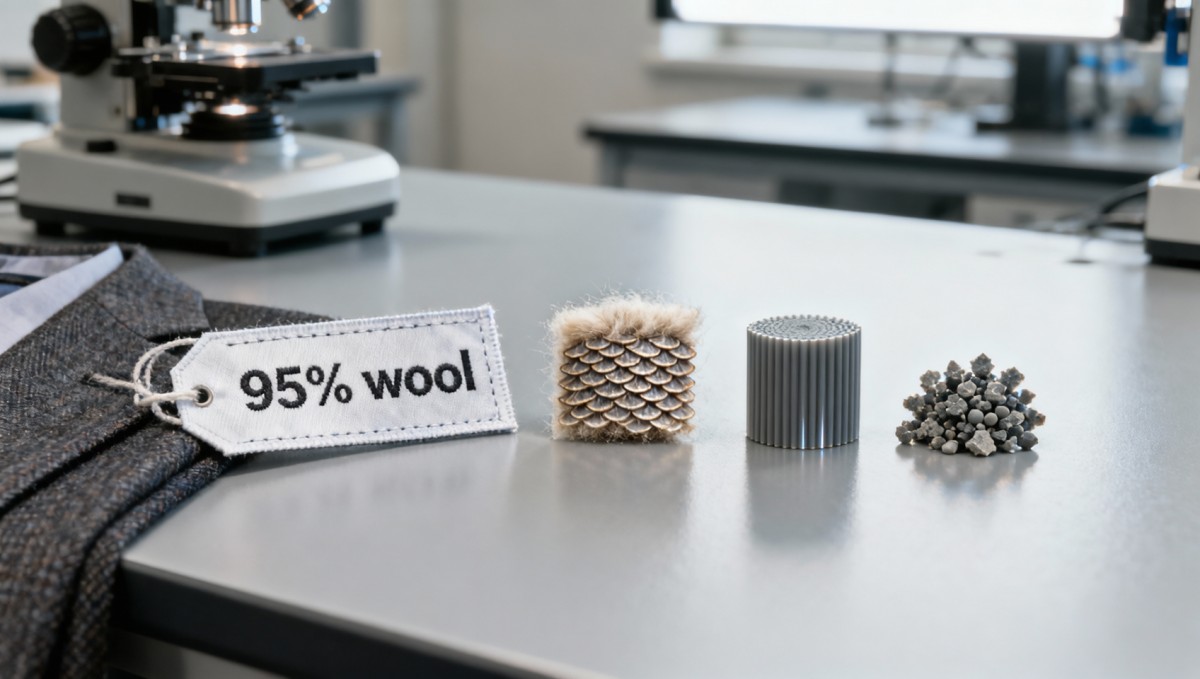 Formal wear labels listing '95% wool' — why the missing 5% matters more than you think Formal wear labels listing '95% wool' — why the missing 5% matters more than you think