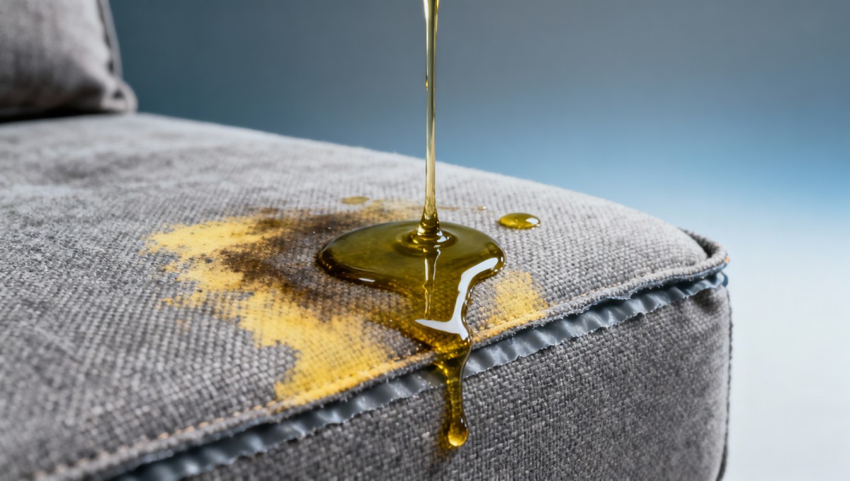 Upholstery fabrics labeled 'stain-resistant' — but fail on common food oils Upholstery fabrics labeled 'stain-resistant' — but fail on common food oils