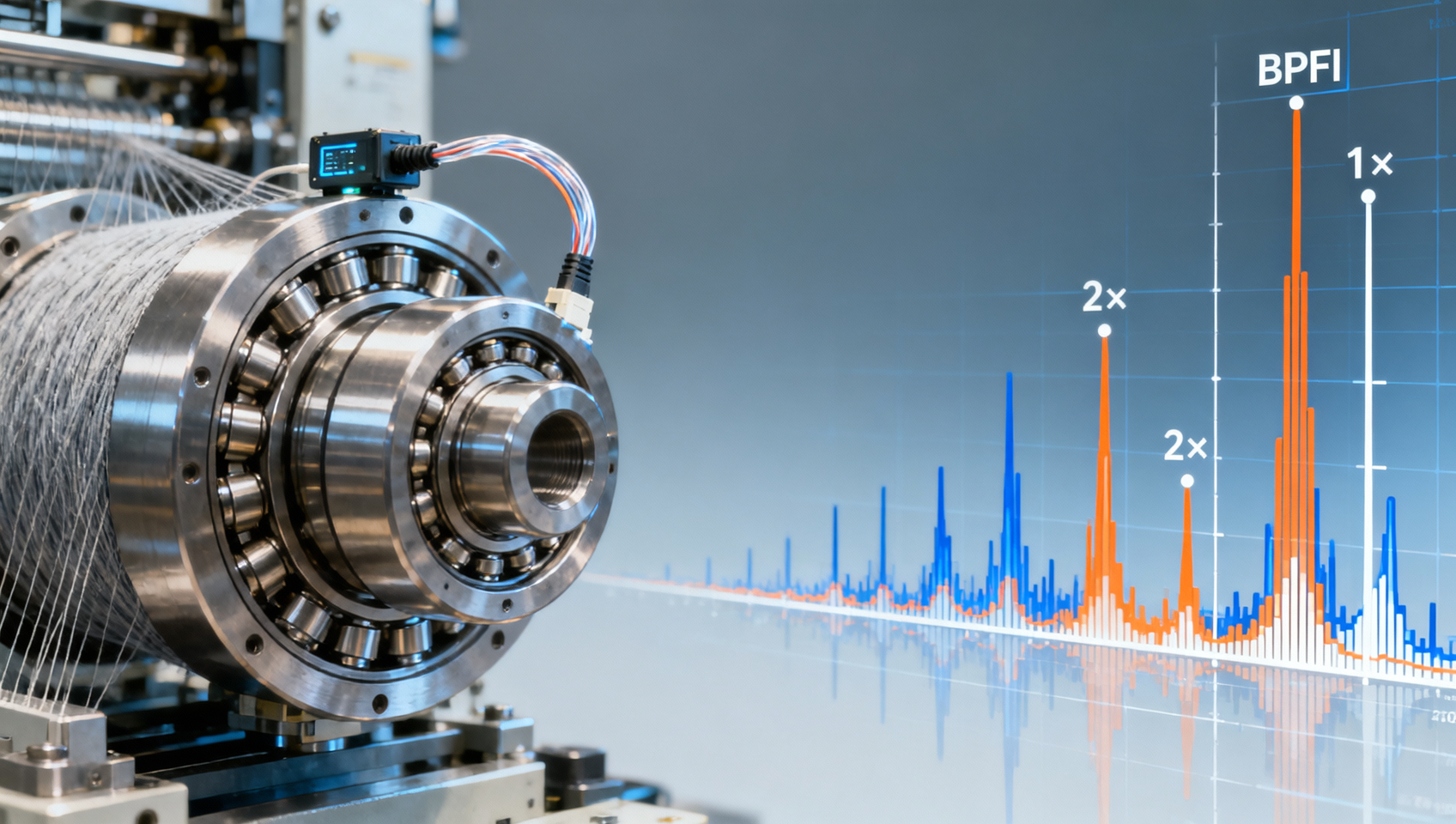 Textile machinery vibration patterns: What harmonic signatures predict bearing failure?